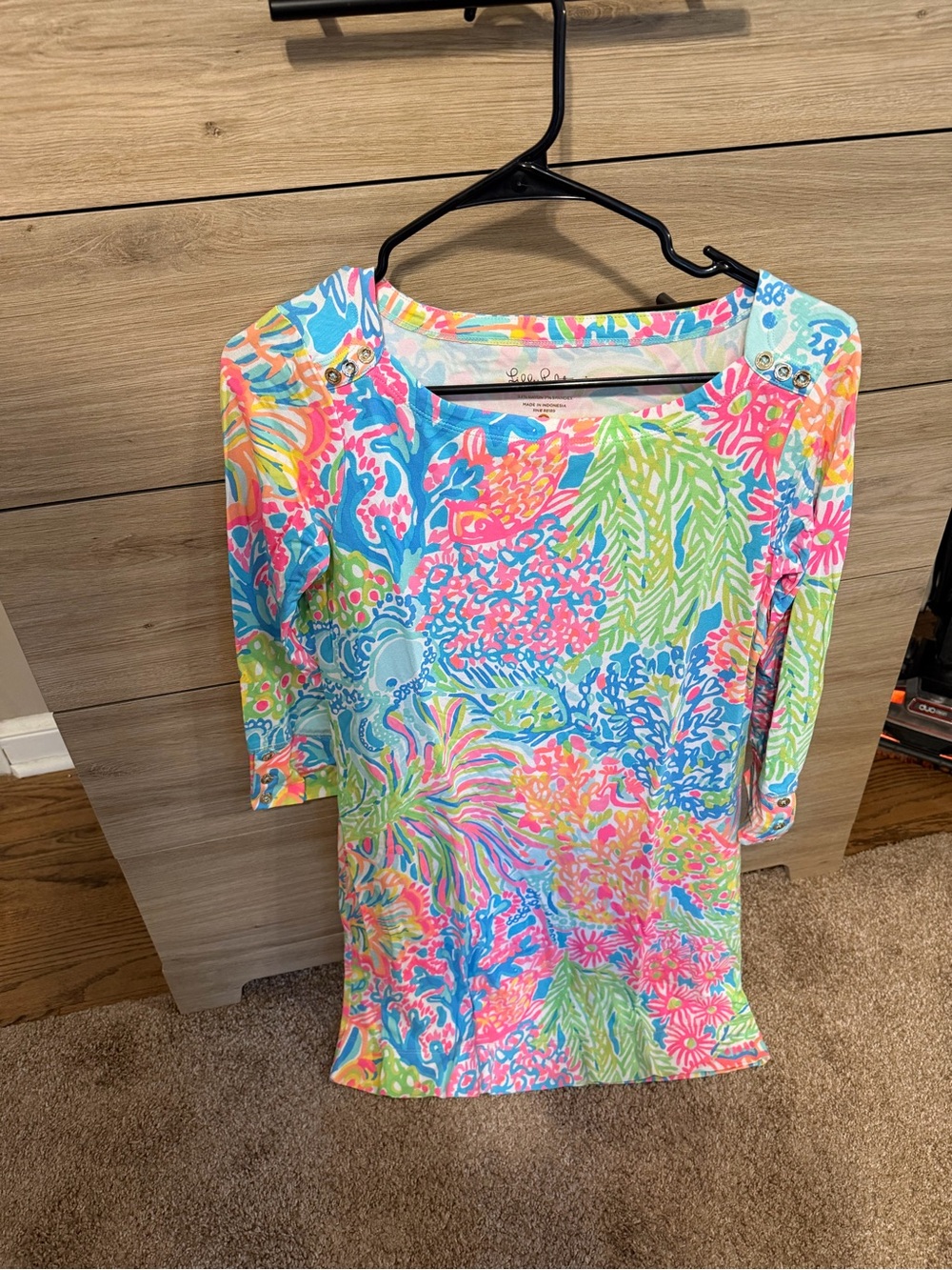 Lilly Pulitzer Bright Multicolor Floral Boatneck Top